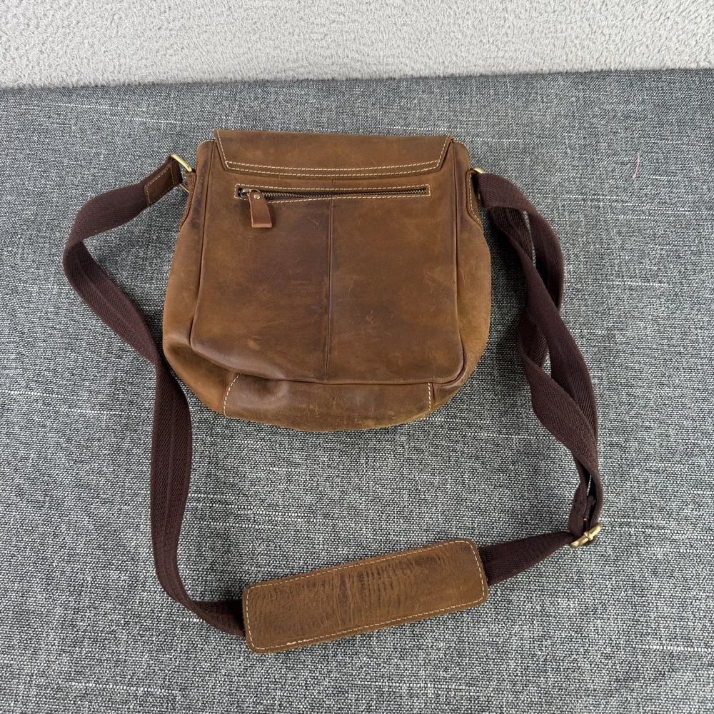 Tiding Messenger Bag Mens Brown‎ Leather Crossbody Flap Satchel Pockets